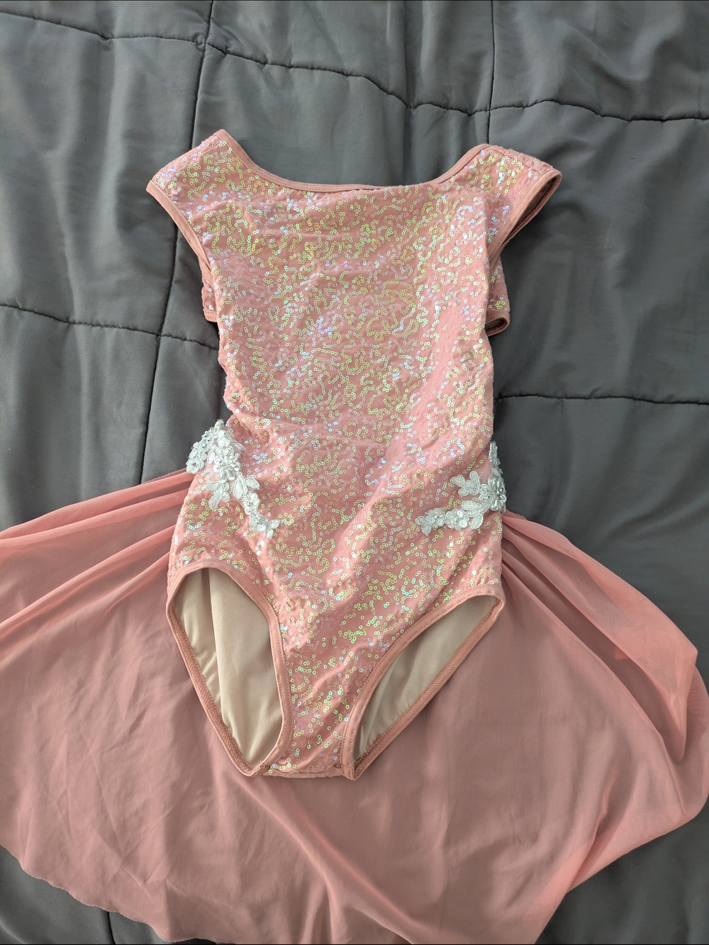 Weissman Pink Sequin Ballet Leotard with Tulle Skirt